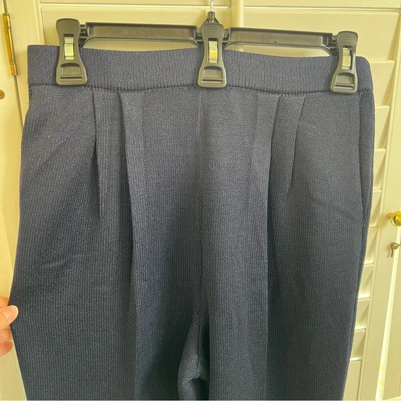 St. John Basics Navy Blue Santana Knit Pull On Trouser Pants Women’s Size 4